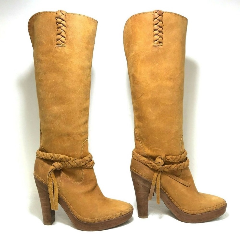 Cole Haan Tall Tan Suede Knee High Boots Nikeair Heels
